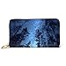 Produktbild JHGFG Mode Handtasche Reißverschluss Brieftasche Schöne Nachthimmel Milchstraße Bäume Telefon Kupplung Geldbörse Abendkupplung Blockieren Leder Brieftasche Multi Card Organizer
