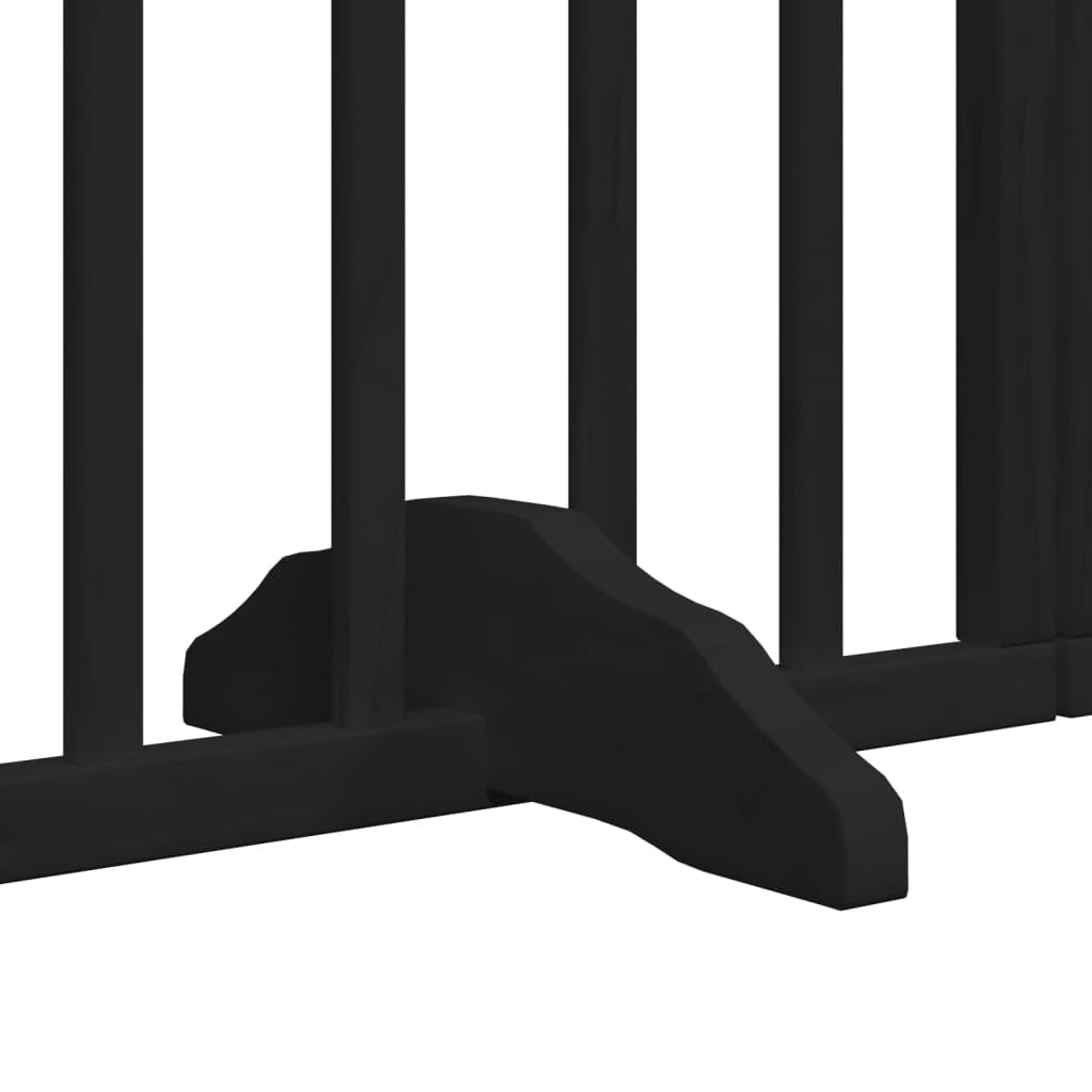 Homgoday Puerta para Perros Plegable 9 Paneles Madera álamo Negra 450 cm Barrera para Perros Plegable Valla para Mascotas Pequeña Barrera de Seguridad para Escalera Pasillo