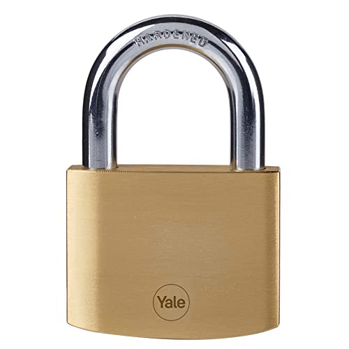 Image of Yale - Y110B /60 /132 /1 Standard Security 60mm Brass Padlock - Open Hardened Steel Shackle - 3 Keys