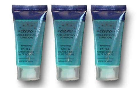 Refreshing Bath & Shower Gel with Aloe Vera Body Wash Euro 20 ml Tubes for Hotels B&B Guest House Pack of 50