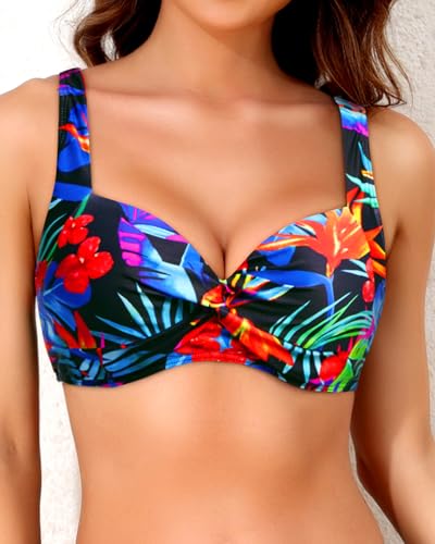 Image of Yonique Women Underwire Bikini Top - 2026 Push Up Swimsuit Tops Padded Bra Bahting Suit