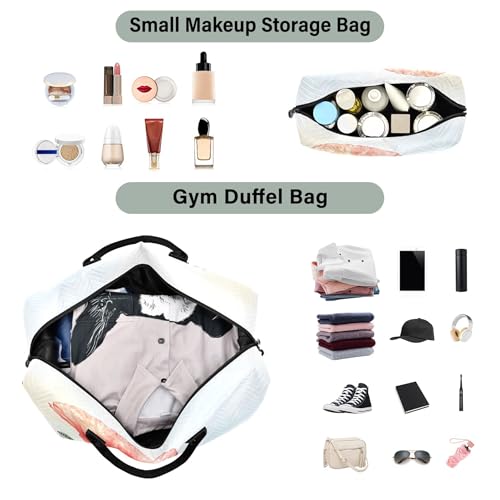 Flower in Meadow Travel Duffel Bags Carry on Weekender Overnight Bag Large for Airplane with Toiletry Bag for Men Women4