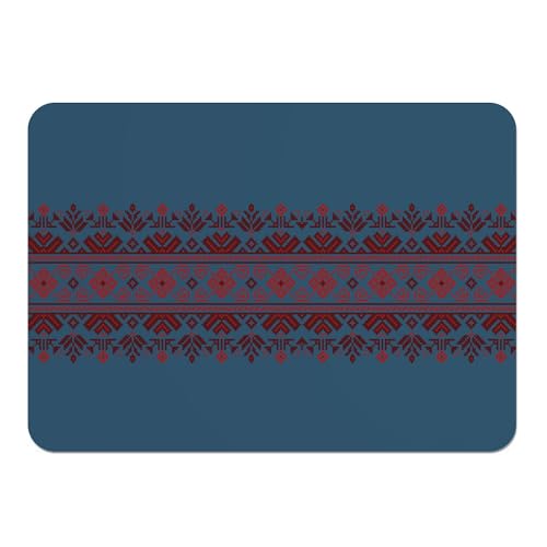 Napperons bleu style broderie pixel lot de 4 sets de table en liège - 2