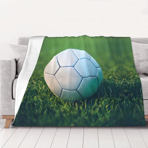 Couverture polaire football vert 203x152 cm pour lit