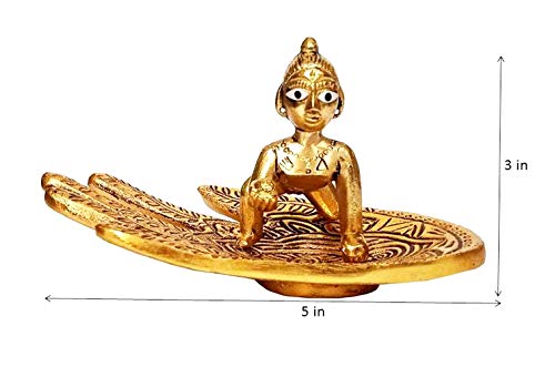 Statue en métal Krishna de Purpledip, sculpture artisanale d'Inde