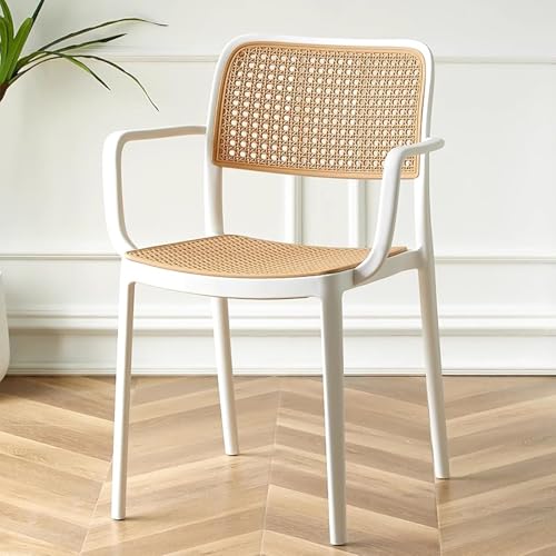 Image of INNOWIN Mirra Chair for Cafeteria | Arm Chair | Accent Chair for Living Room Home, Bedroom, Cafe and Hotels | 3- Year Warranty | Set of 1 | Plastic | White