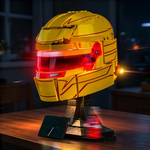 Image of LocoLee Light kit Compatible with Lego 43022 Scuderia Ferrari HP Lewis Hamilton Helmet- No Actual Model Only Lights, LED Lighting for LEGO Editions Display Collectors (Standard Version)