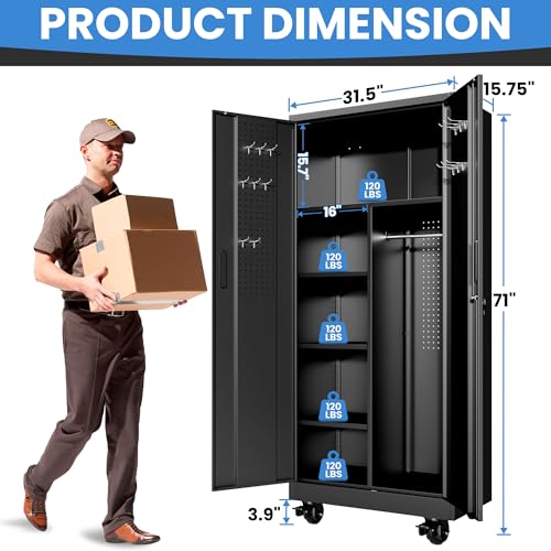 Image of Metal Storage Cabinet for Garage, Tool Cabinet, Utility Cabinet