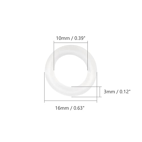 Miniatura 2 de Othmro 20 anillos de sellado de silicona planos blancos, de 0.394 x 0.630 x 0.118 in (IDxODxTHK) para grifo, ducha, arandelas, manguera de jardín,
