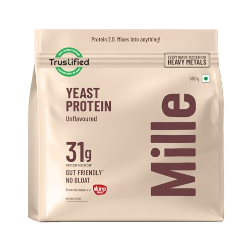 Millé: A Supergrain Co. Mille Plant Protein Powder Unflavored | 31g Protein per Scoop | Vegan Yeast Protein | Non-Bloating | Mixes Easily into Any Dish | Clean Plant-Based Blend | 17.64 Oz (500g)