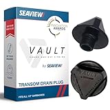 SEAVIEW Vault Transom Drain Plug | Fits All NPT 1/2' Garboards | Top Boat Plug & Ibex Innovation Winner | No Tools Required for Loosening & Tightening The Boat Drain Plug | Black Plastic
