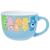 Silver Buffalo Care Bears Featuring Good Luck Bear, Cheer Bear, Friend Bear, Funshine Bear, and Grumpy Bear Ceramic Soup Mug, 24 Ounces