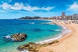 Póster 60 x 40 cm: Playas de Lloret de Mar en un hermoso día de verano, Costa Brava, Cataluña, España (69255216)