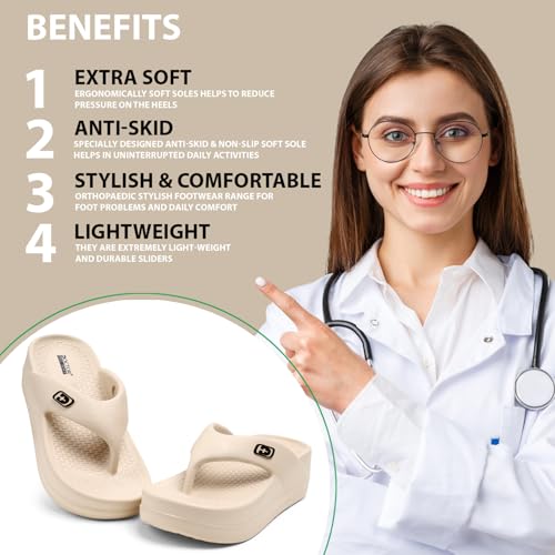 Image of Women's Soft Cushion Flip Flops with EVA Sole | Lightweight Anti-Slip Everyday Wear Slippers for Home, Walking, Casual & Outdoor Use