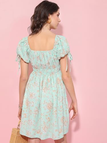 Image of Tokyo Talkies Women's Short Sleeves Square Neck Printed Dresses | Stylish Dresses | Casual Dresses