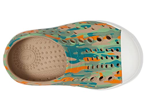 Native Shoes Kids Jefferson Sugarlite Print Slip-On Sneakers for Toddlers – Perforated Upper – EVA Outsole Flax Tan/Shell White/City EuCamo 4 Toddler M2