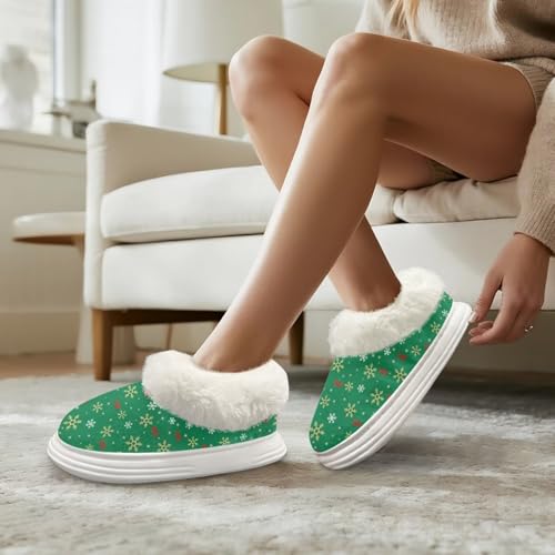Fuzzy Slip on Shoes for Women Comfortable Plush Slippers for Women Skin Friendly Warm Winter Warm House Shoes3