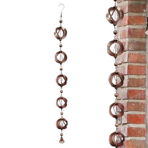 Chaies Chaîne d'attrape-Pluie | Collecteur d'eau de Pluie Robuste pour la décoration extérieure,Attrape-Pluie de Jardin élé, Extension Flexible de gouttière de Pluie pour Tuyau de Descente de