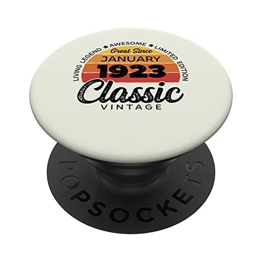 Retro 100 Años Enero 1923 Cumpleaños Vintage Bday Classic PopSockets PopGrip Intercambiable
