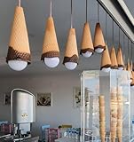 Buy 12 Pay 10 Ice Cream Cone Pendant Light Fixture, Waffle Cone Design, Ceramic Handmade one of a Kind Restaurant Decor