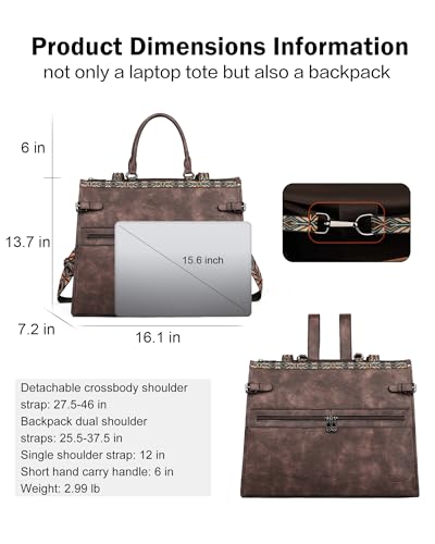 Maletín para laptop FADEON de cuero sintético para mujer miniatura 4