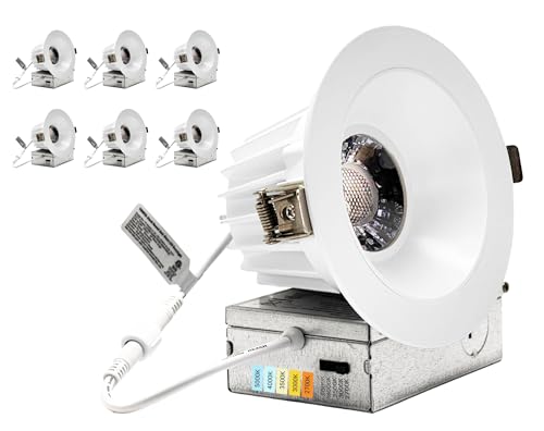 YUURTA 4 Inch Anti-Glare LED Recessed Ceiling Canless Pot Light, 6-Pack by YUURTA - Used condition - CA$78.36