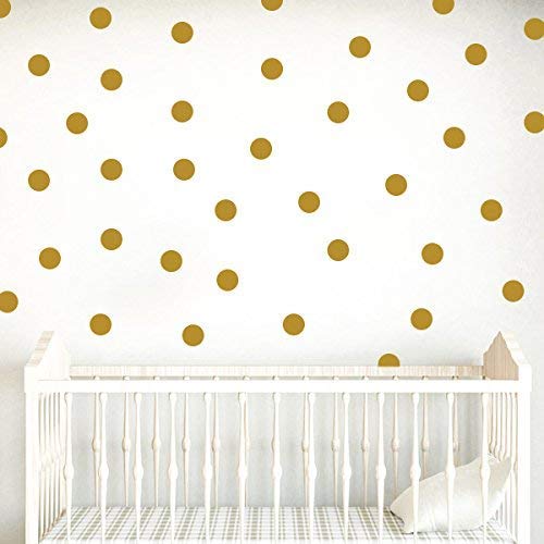 Gold Polka Dot Decal Set. Nursery Wall Decal. Polka Dot Wall Decal Stickers. Gold
