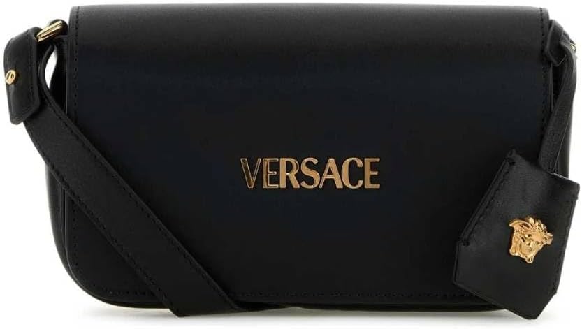 Mini Shoulder Bag - Versace - Leather - Black