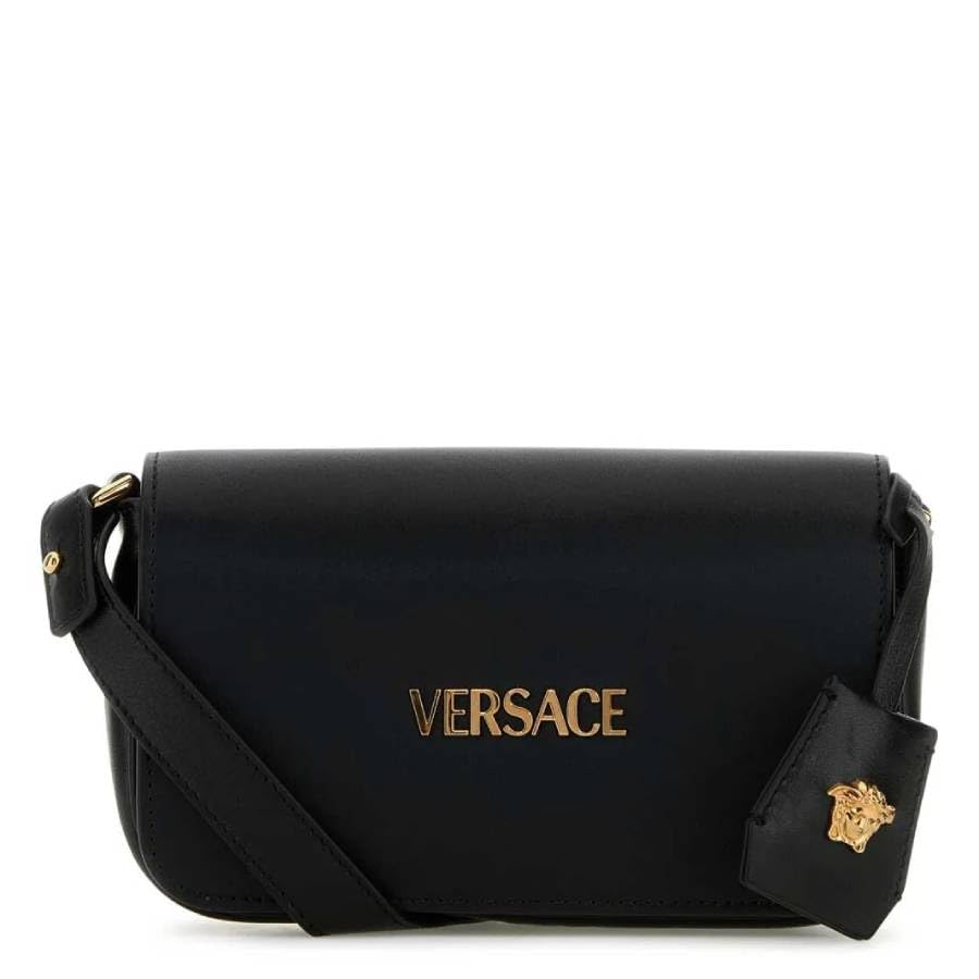 Mini Shoulder Bag - Versace - Leather - Black
