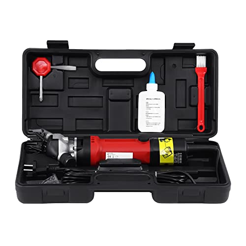 H-YEEU Esquiladora para Oveja, 690W Máquina para Esquilar Eléctrica de Oveja con 6 Velocidades Ajustables, 2400rpm Maquina de Esquilado Profesional para Afeitar Ovejas Animales Lana Cabras (Rojo) Cover
