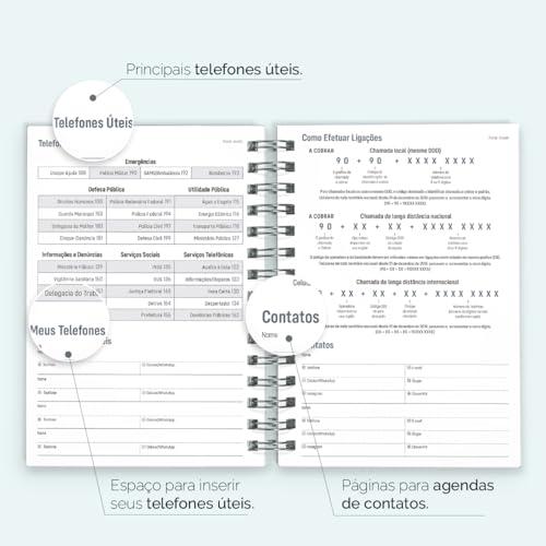 Agenda Plus 2025 Capa Dura Spot Colors Preto Prata