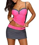 Dieser Badeanzug besitz verstellbar Träger, Es geeignet für alle Alte. Der Design von dem Tankini ist figurformend, sehr attraktiv und modisch.Damit sehen Sie schlank und elegant aus