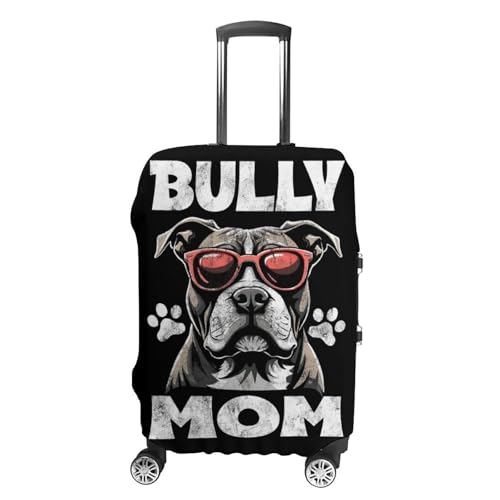 Bully Mom Dog With Sunglasses Luggage Cover Travel Suitcase Cover Luggage Protector 22-24 Inch