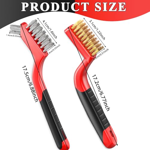 Image of Wire Brush Set Nylon Bristle Brushes for Cleaning Rust, Scratch Wire Brushes for Cleaning Welding Slag, Paint and Dirt Removal 6Pcs (Colorful)