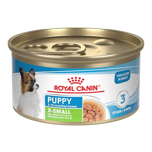 Royal Canin Size Health Nutrition X-Small Puppy Thin Slices in Gravy Dog Food, 3 oz (Pack of 24)
