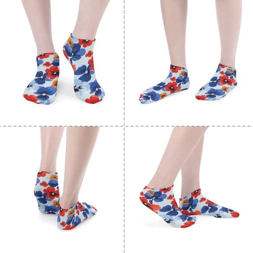 Hand Drawn Pattern Ankle Socks 5-Pack, Breathable Casual Athletic Socks for Women Men, One Size (6-11)4