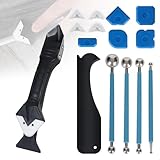 ALXBSONE Silikonentferner Werkzeug 3 in 1 mit austauschbarer Silikonspitze, Silikon Abzieher, Fugenglätter Silikon und Metallkugel Abzieher für Küche Bad Boden Spüle Fenster Abdichtung