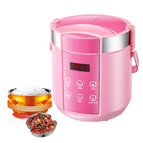 Reiskocher (1,5 L / 250W / 220V) Smart-Herd, Mini-Doppel-Kessel, Multifunktional Essen Kochtopf Und Wärme Reservierung Intelligenter,Rosa