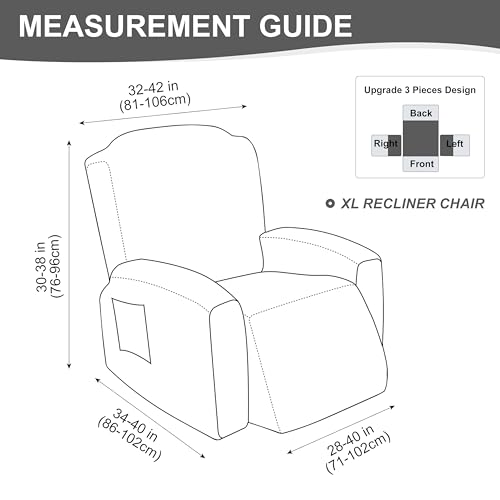 Genina Waterproof Recliner Chair Cover,XL-1 Seat Couch Cover,Chocolate by Genina - Used condition - Image 7
