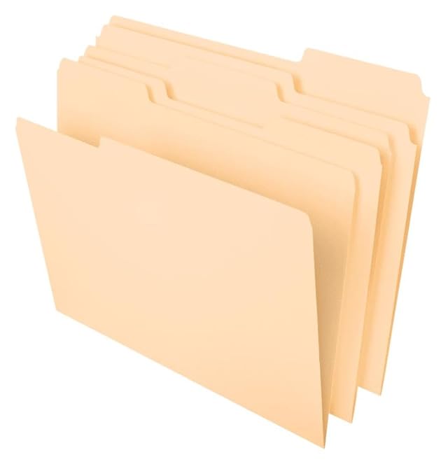 Pendaflex File Folders Letter Size 8-1 2 x 11 Classic Manila 1 3-Cut Tabs in Left Right Center