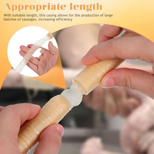 Ciieeo Sausage Casing, 17mm 2 Rolls Collagen Casings for Sausage Making Ham Hot Dog Collagen 14m/45.9ft Total Length — view 3