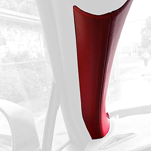 RedlineGoods A-Pillar Covers Compatible with Subaru BRZ 2012-21. Tailor Made - not Universal. Genuine top-Grade Italian Black Suede (Alcantara) with Red Thread