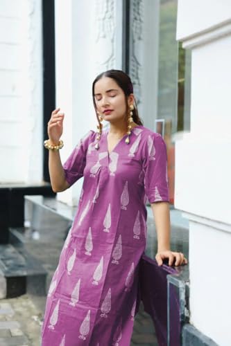Image of SHIENZY Cotton Blend Kurta Set for Women