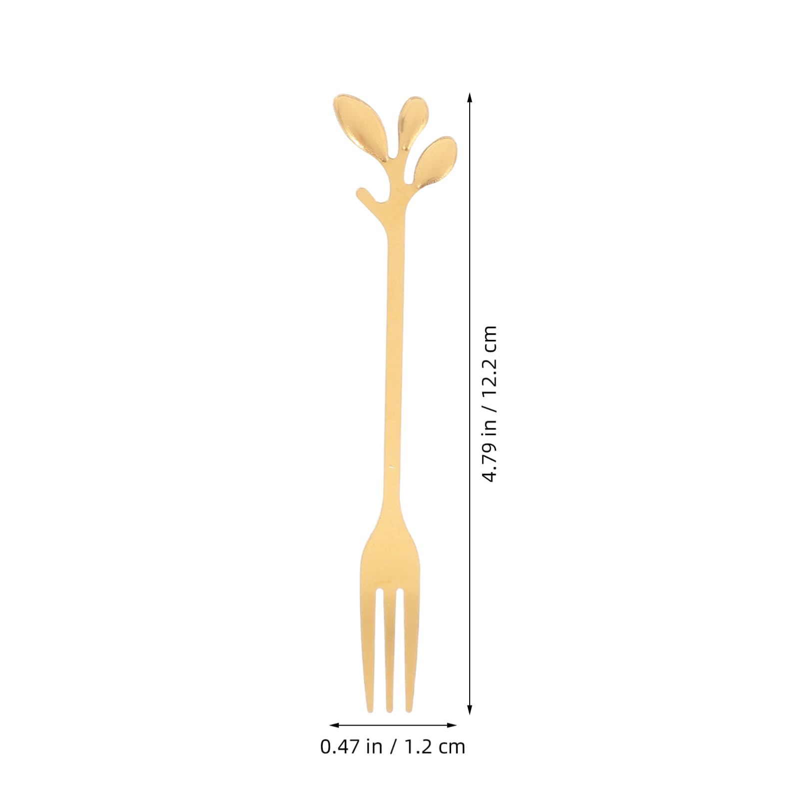 Unomor Elegant 10pcs Fork Set Design Forks Fruit Dessert Salad Stirrers Stainless Steel Multifunctional