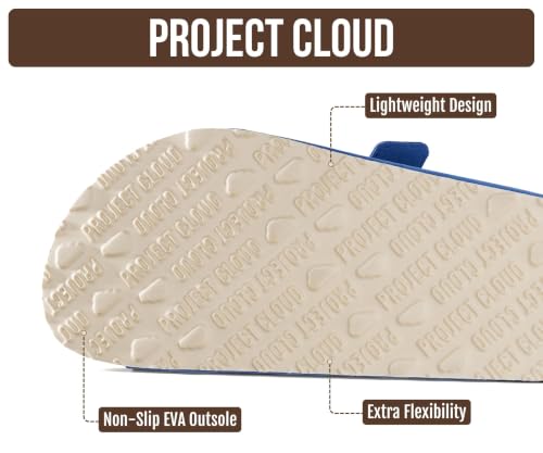 Image of Project Cloud 100% Genuine Leather Flat Sandals For Women 2026 Cork Footbed Womens Sandals with Memory Foam and arch support Vacation Essentials Slides for Women Footwear (Venita)