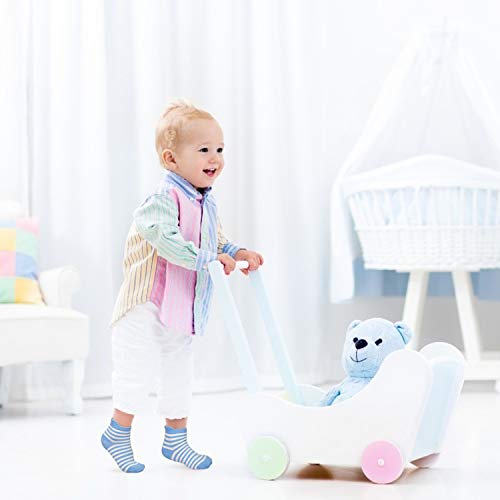 Image of Tphon 12 Pairs Toddler Non Skid Socks with Grips Anti Slip Bottom, Cotton Non Slip Ankle Crew Socks for Boys, Girls, Kids(1-7Years)