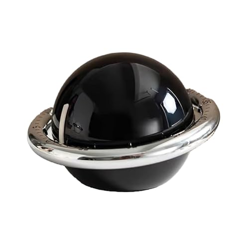 Planet-Shaped Kitchen Timers for Cooking, All Mechanical with Loud Alarm, Rotary 1-Hour Countdown, Magnetic Attachment, No Batteries Needed Timers for Cooking (Black)