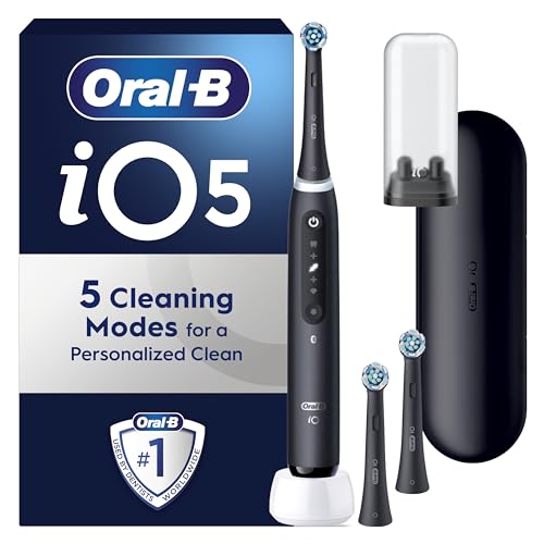 Oral-B iO5 Black Electric Toothbrush + Oral-B iO Ultimate Clean Black Toothbrush Heads x 3