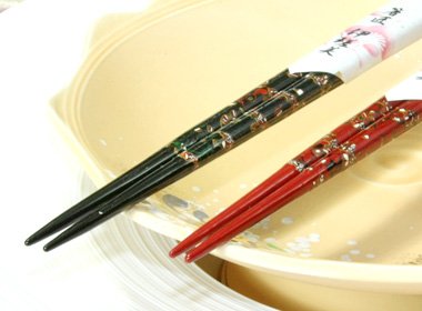 Amazon | ＜螺鈿若狭塗箸＞▽銘匠若狭膳 上善一双 ◇1膳 女性向 中