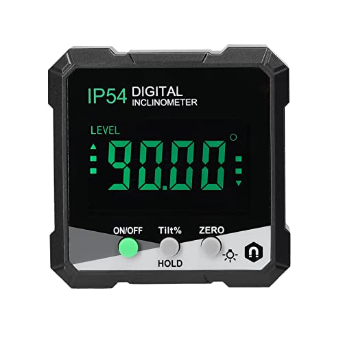 ACAGALA IP54 4 * 90° Portable Digital Inclinometer LCD Backlight Digital Protractor Slope Meter Digital Angle Ruler Single-Side Magnetics Multifunctional Protractor Absolute Relative Mesuring Mode